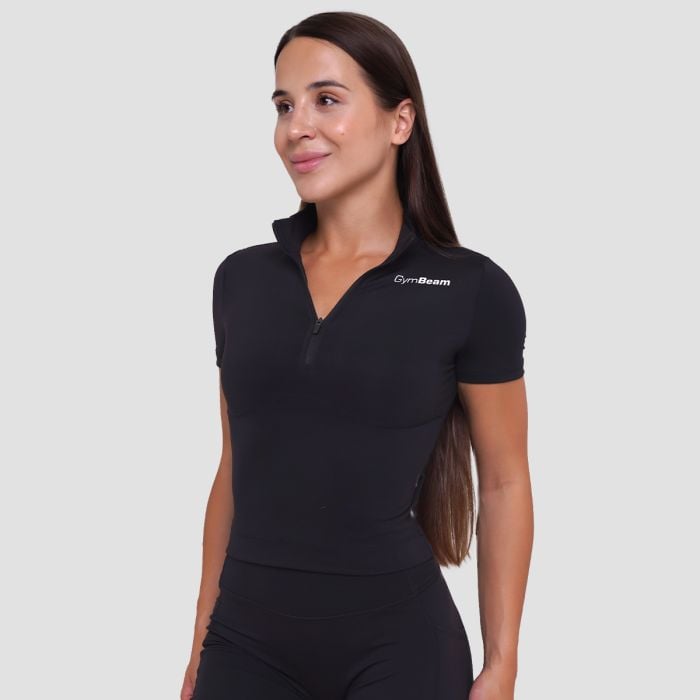 Γυναικείο Ignite Cropped T-Shirt Μαύρο - GymBeam S