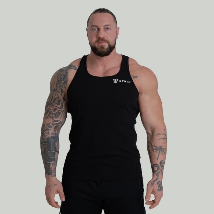 Ribbed Tank Top Black- STRIX XL