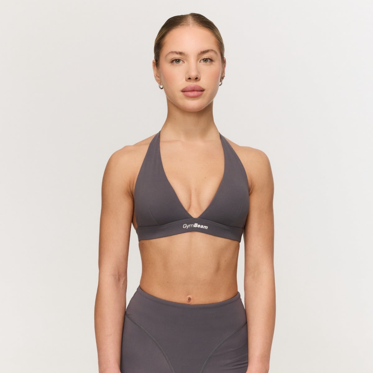 Fierce Halter Sports Bra Grey - GymBeam