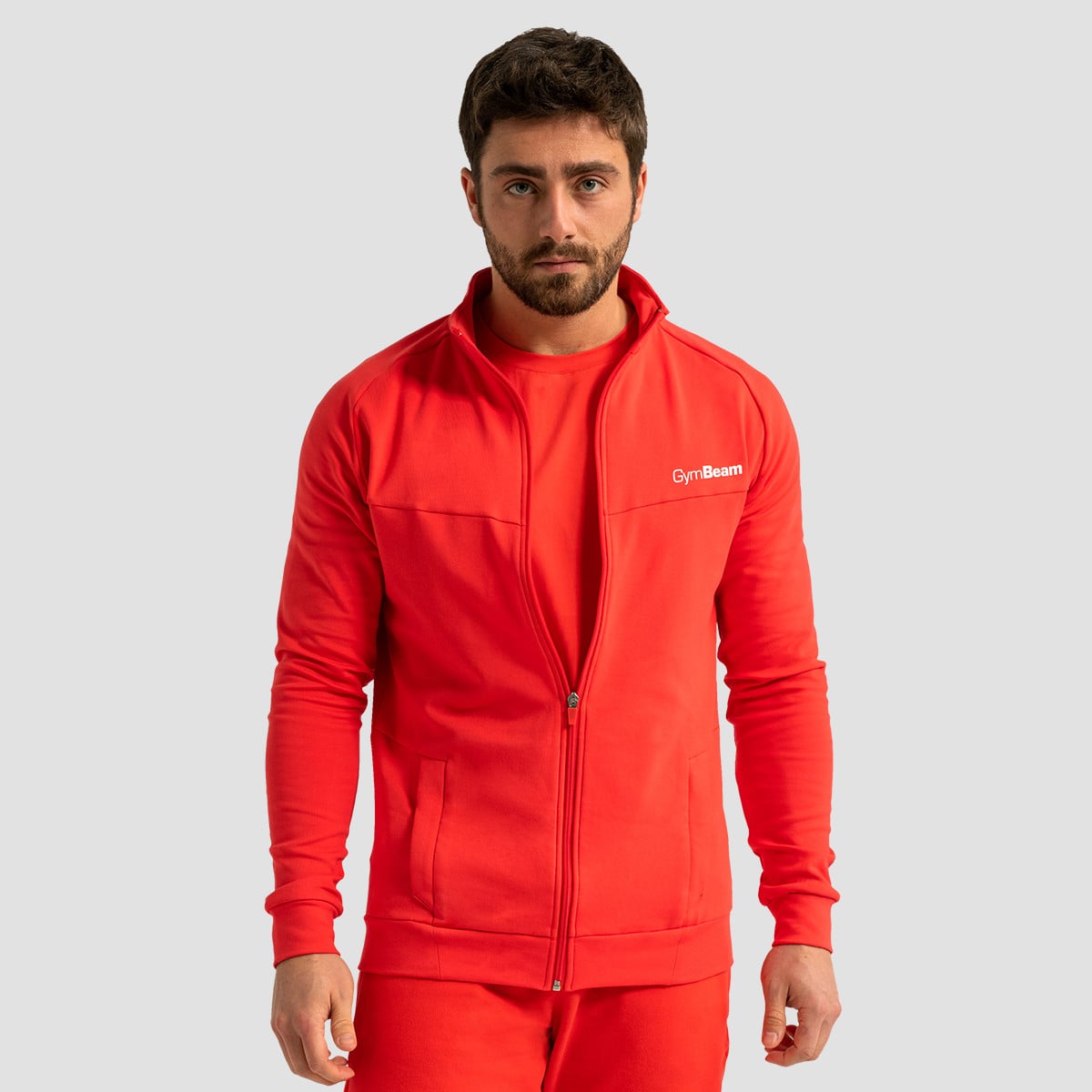 Φούτερ Limitless Zipper Hot Red- GymBeam