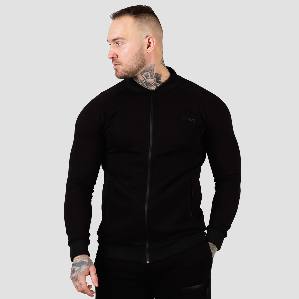 Classic Zipper Hoodie Black - GymBeam