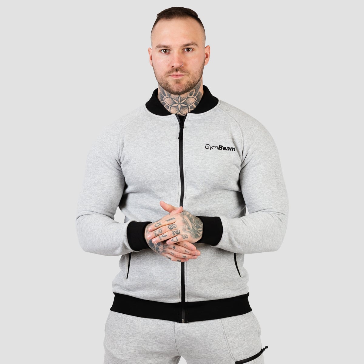 Classic Zipper Hoodie Grey - GymBeam