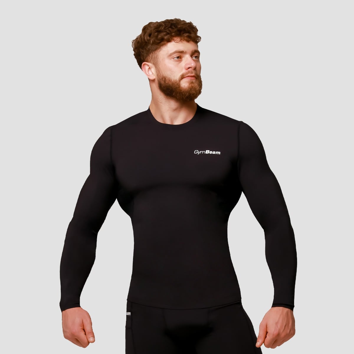 Mid Compression Long Sleeve T-Shirt Black- GymBeam