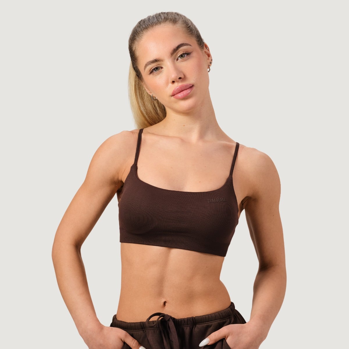 NEO Seamless Sports Bra Mocha - GymBeam