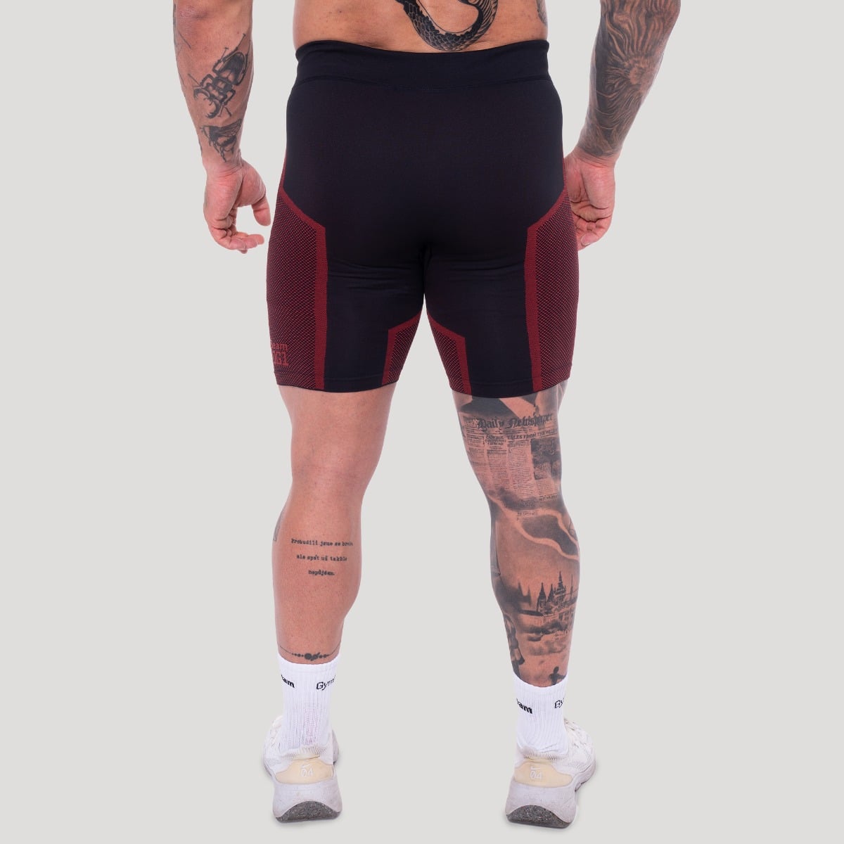 OG1 Seamless Shorts Black/Red - GymBeam