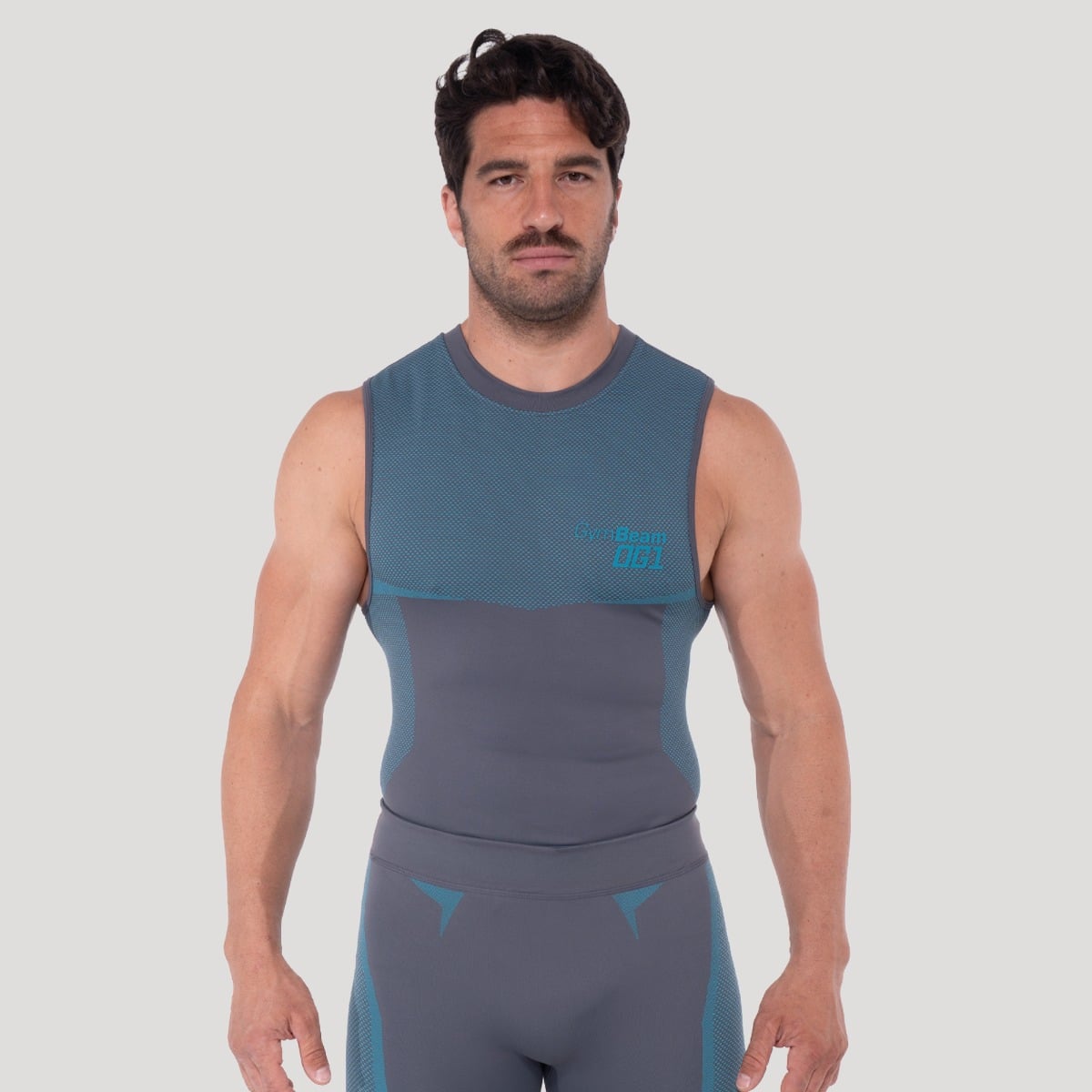OG1 Seamless Tanktop Grey/Blue - GymBeam
