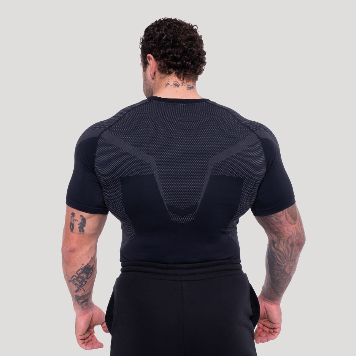 OG1 Seamless T-shirt Black/Grey - GymBeam