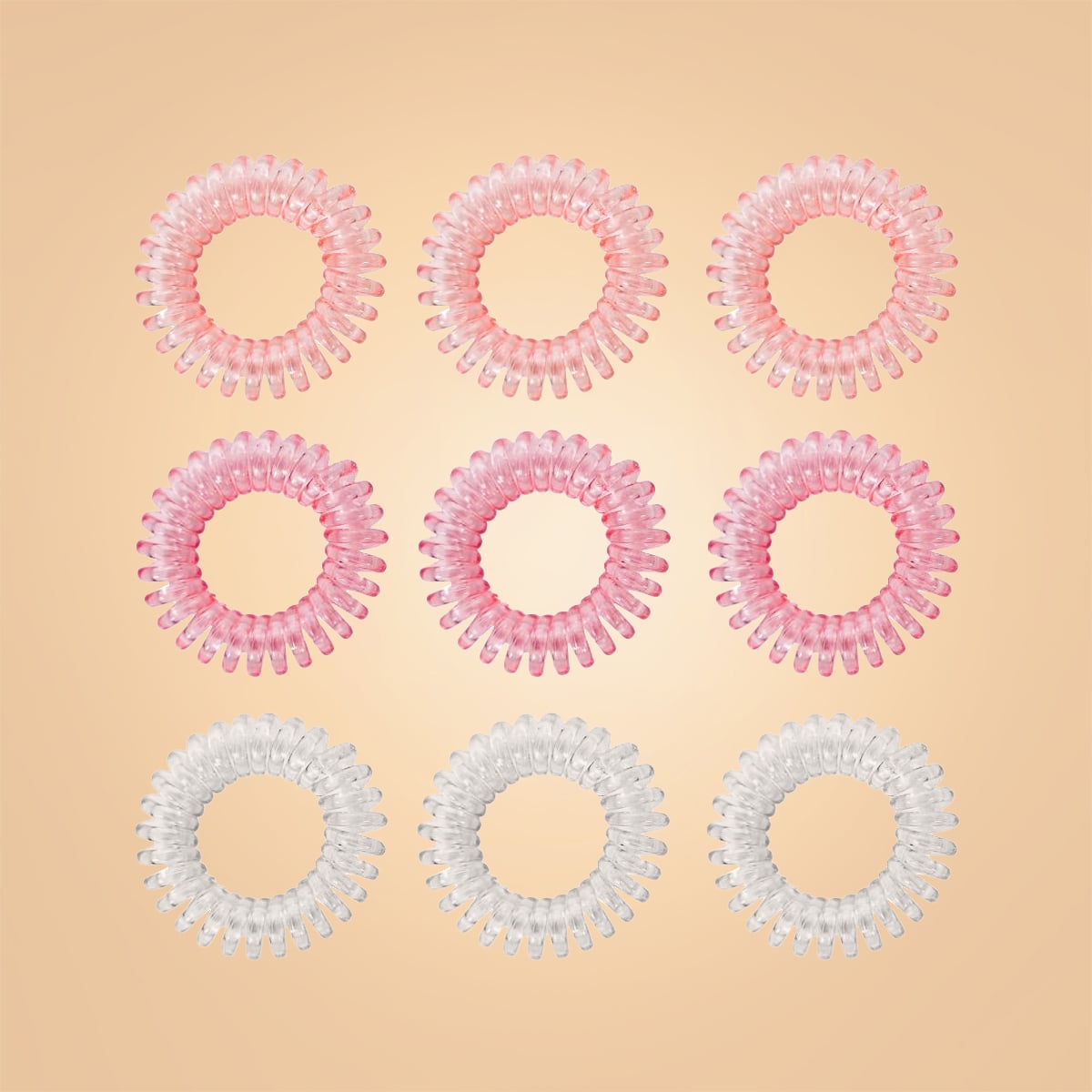 Set of Spiral Hair Ties Pink - BeastPink