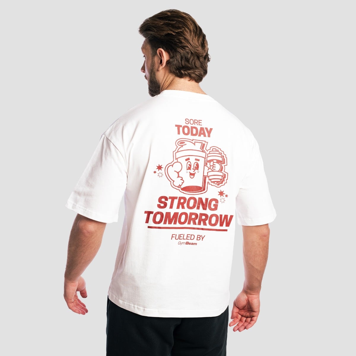 T-Shirt Boxy Shaker White - GymBeam