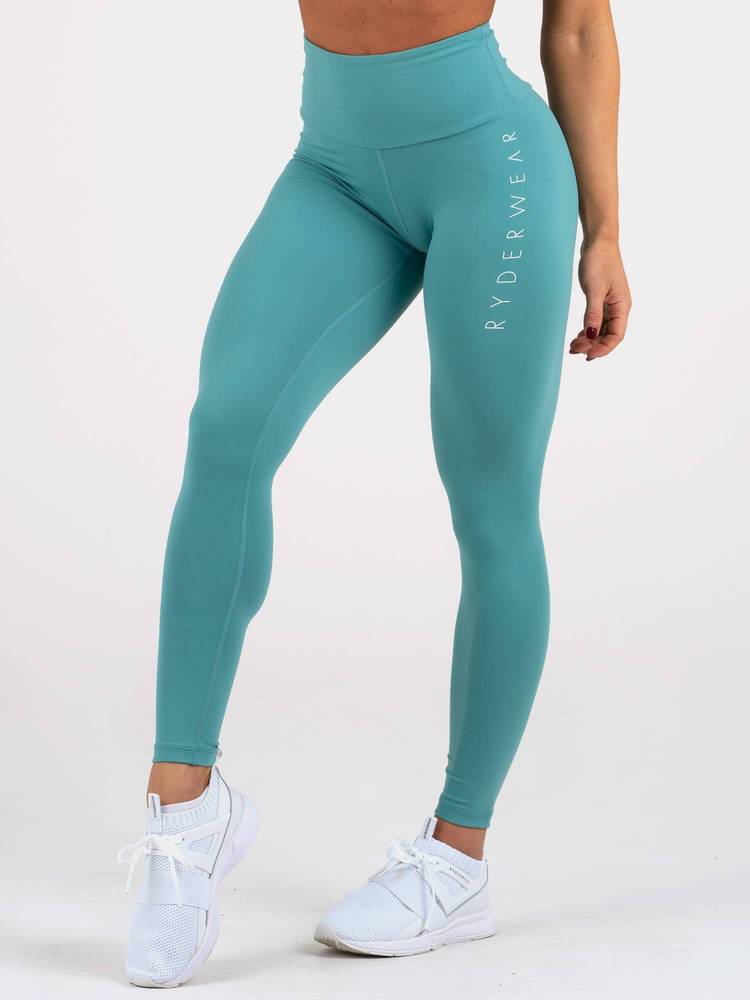 Γυναικείο Κολάν Staples Scrunch Bum Teal - Ryderwear
