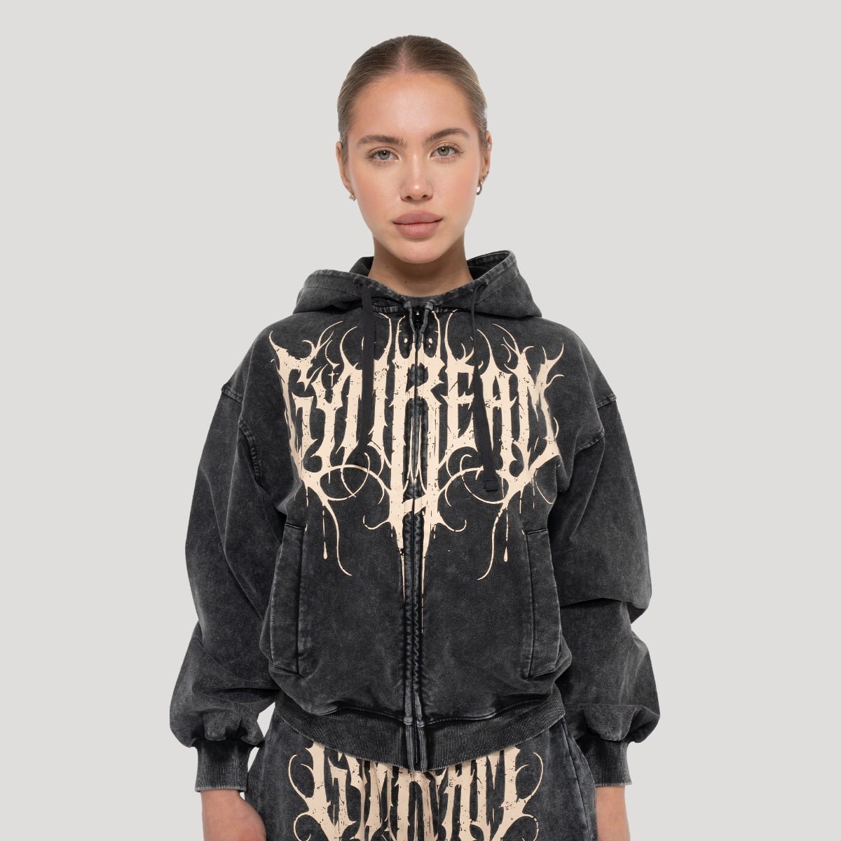 Women‘s Abyss Hoodie Charcoal - GymBeam