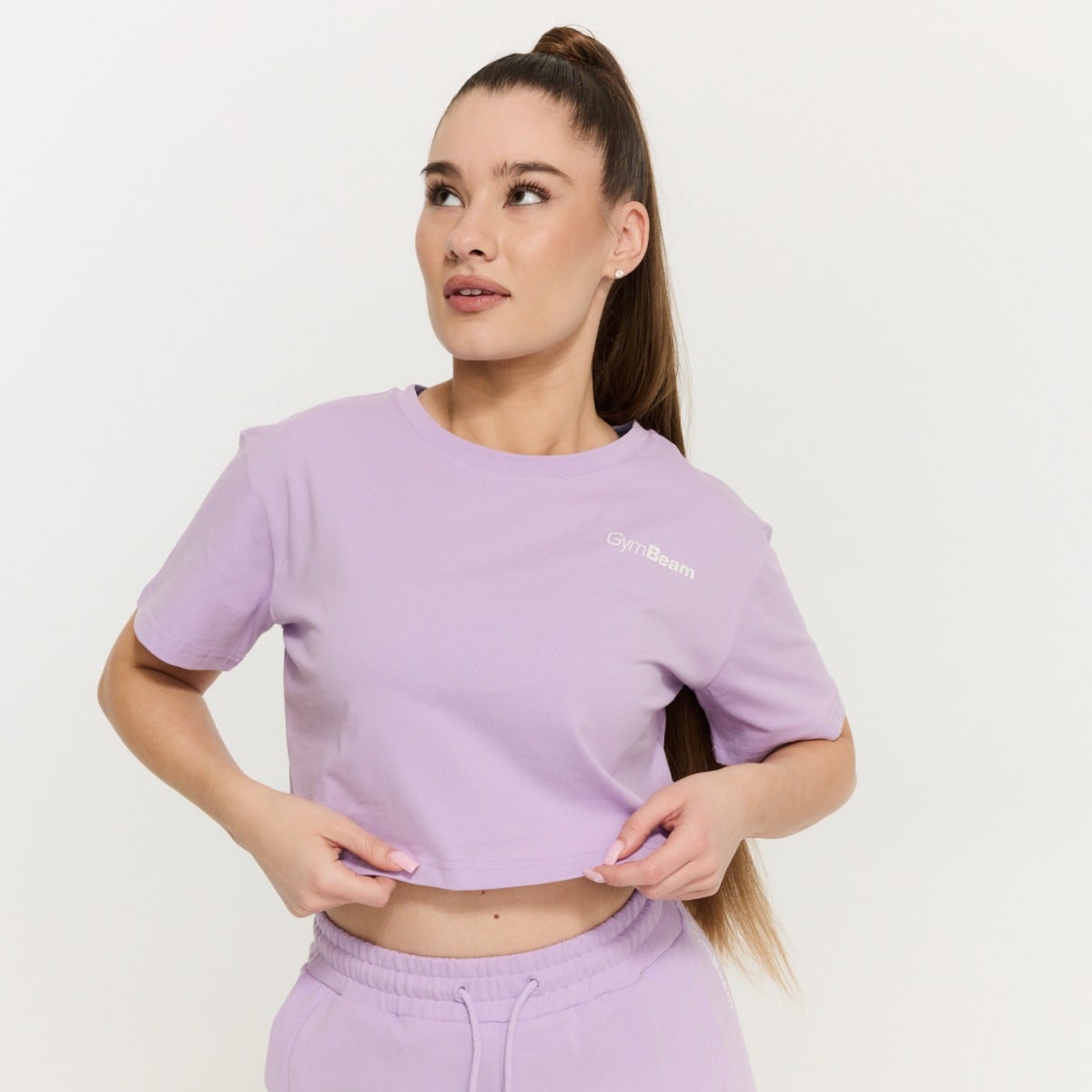 Γυναικείο T-Shirt Limitless Cropped Lavender - GymBeam