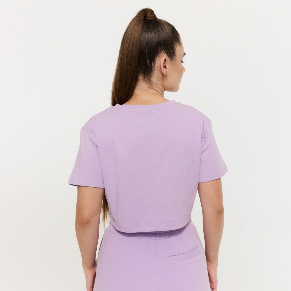 Γυναικείο T-Shirt Limitless Cropped Lavender - GymBeam
