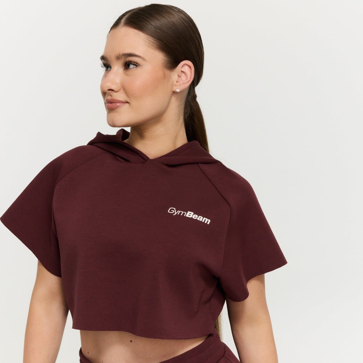 Γυναικείο Relay Cropped Hoodie Fig - GymBeam