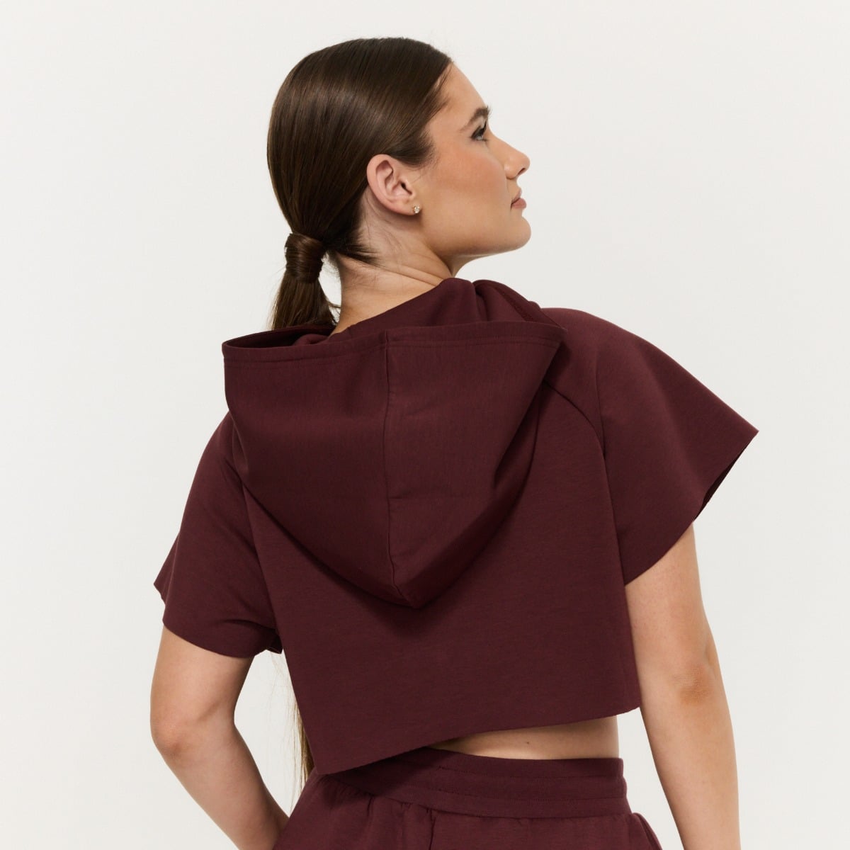 Γυναικείο Relay Cropped Hoodie Fig - GymBeam