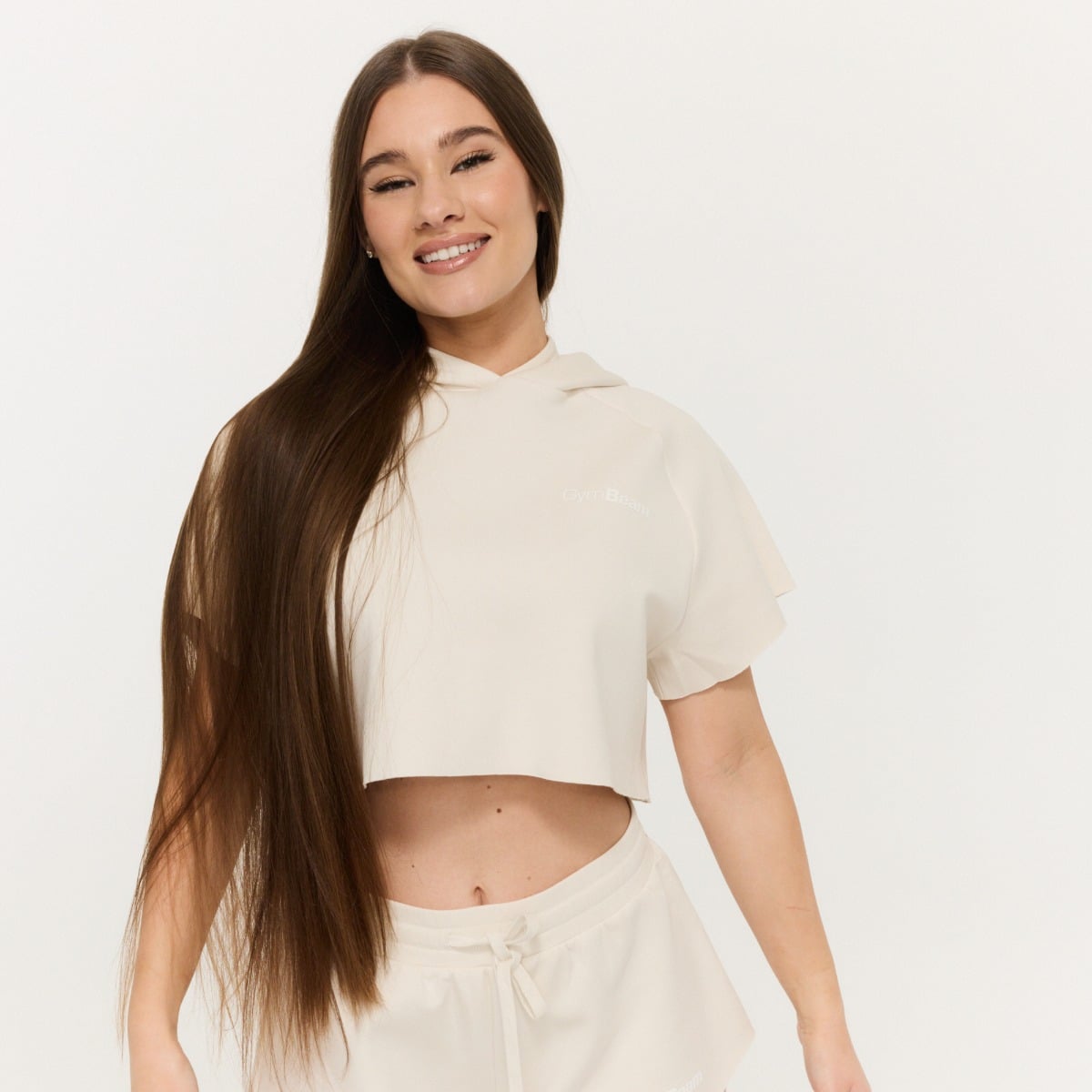 Γυναικείο Relay Cropped Hoodie Pearl - GymBeam