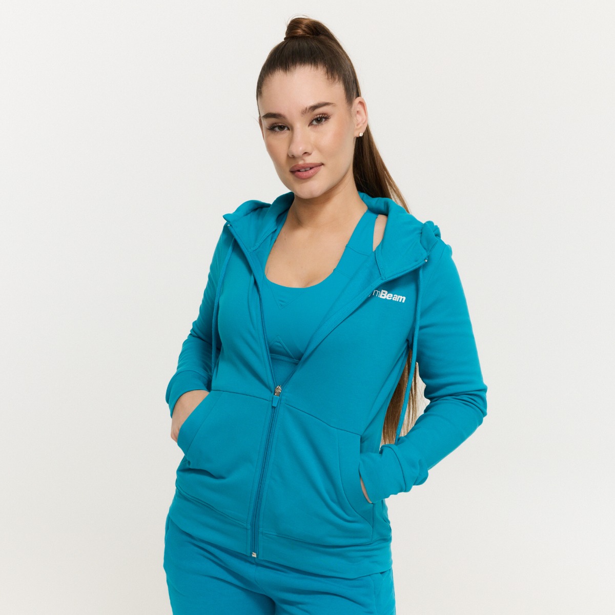Γυναικείο Limitless Zip Up Hoodie Aquamarine - GymBeam