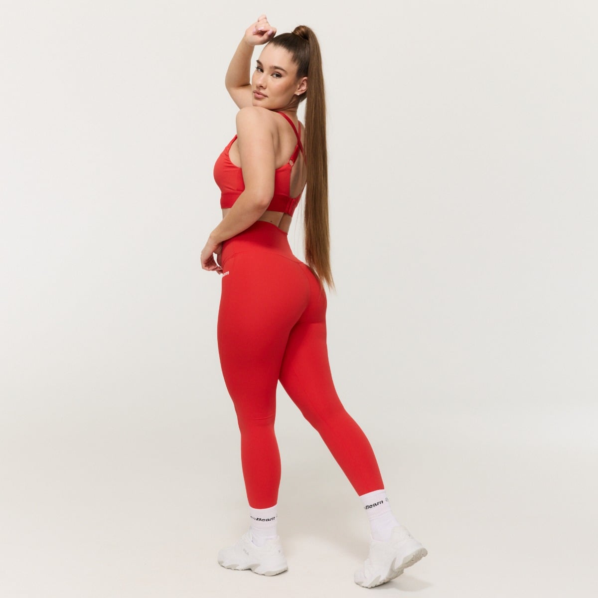 Γυναικείο ψηλόμεσο κολάν Limitless Hot Red - GymBeam