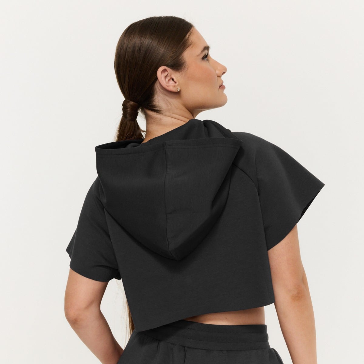 Γυναικείο Relay Cropped Hoodie Black - GymBeam