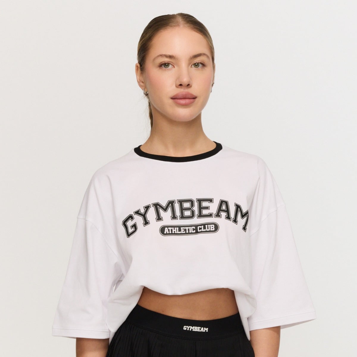 Γυναικείο Oversized T-shirt Varsity White - GymBeam