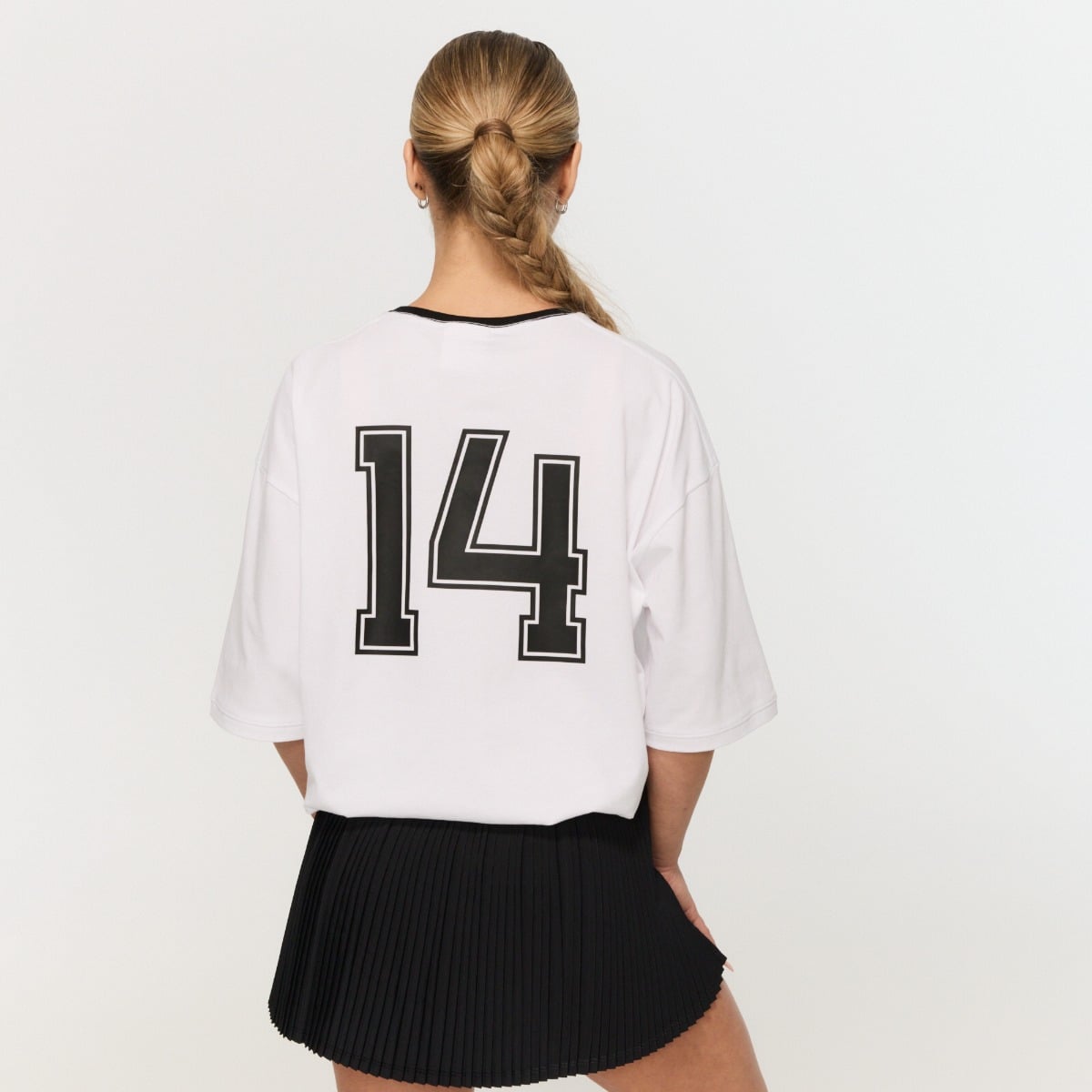 Γυναικείο Oversized T-shirt Varsity White - GymBeam