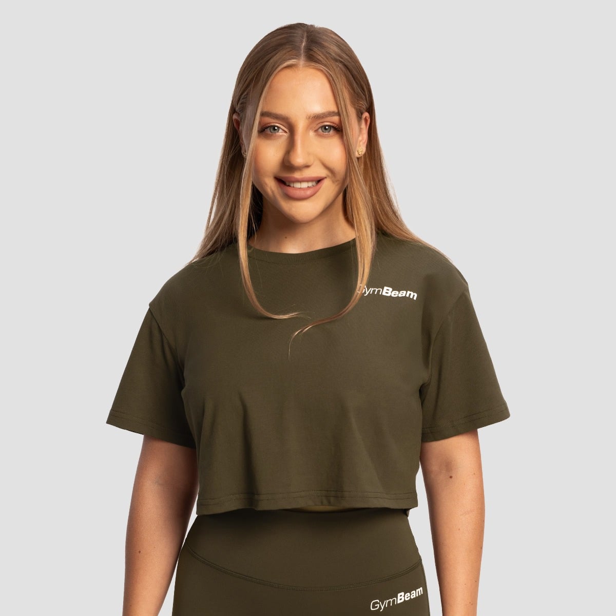 Γυναικείο T-Shirt Limitless Cropped Espresso - GymBeam