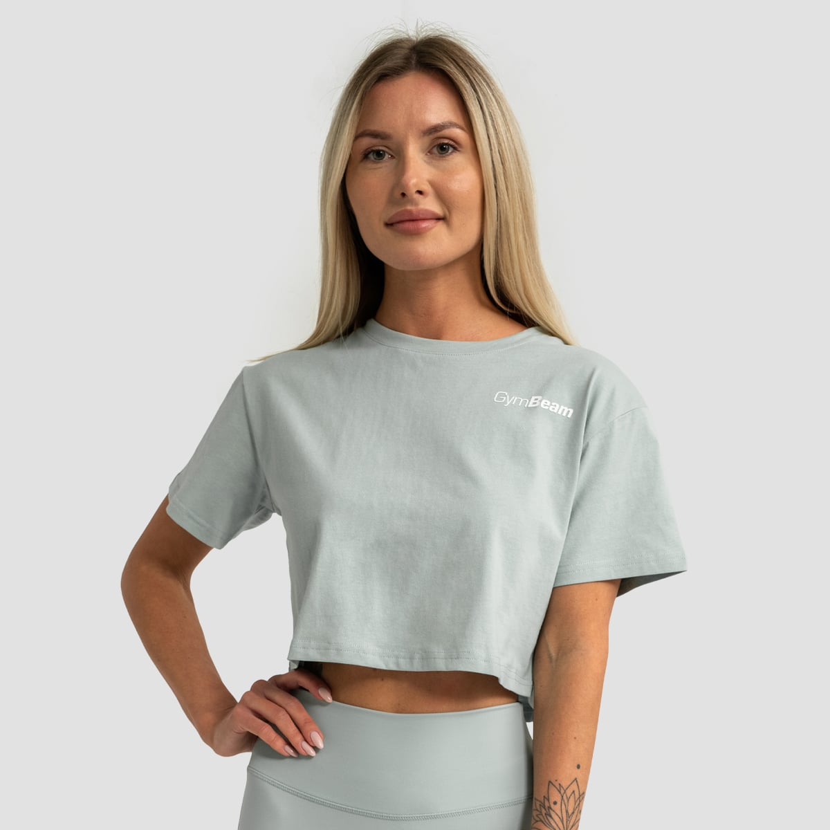 Γυναικείο T-Shirt Limitless Cropped  Eucalypt - GymBeam