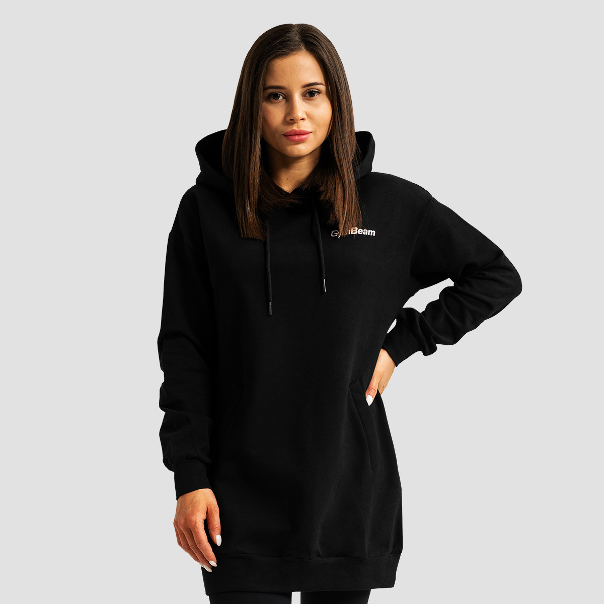 Women‘s Limitless Longline Hoodie Black - GymBeam