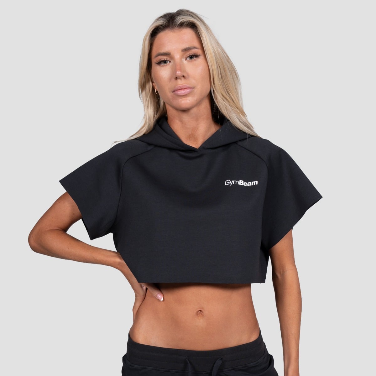 Γυναικείο Relay Cropped Hoodie Black - GymBeam