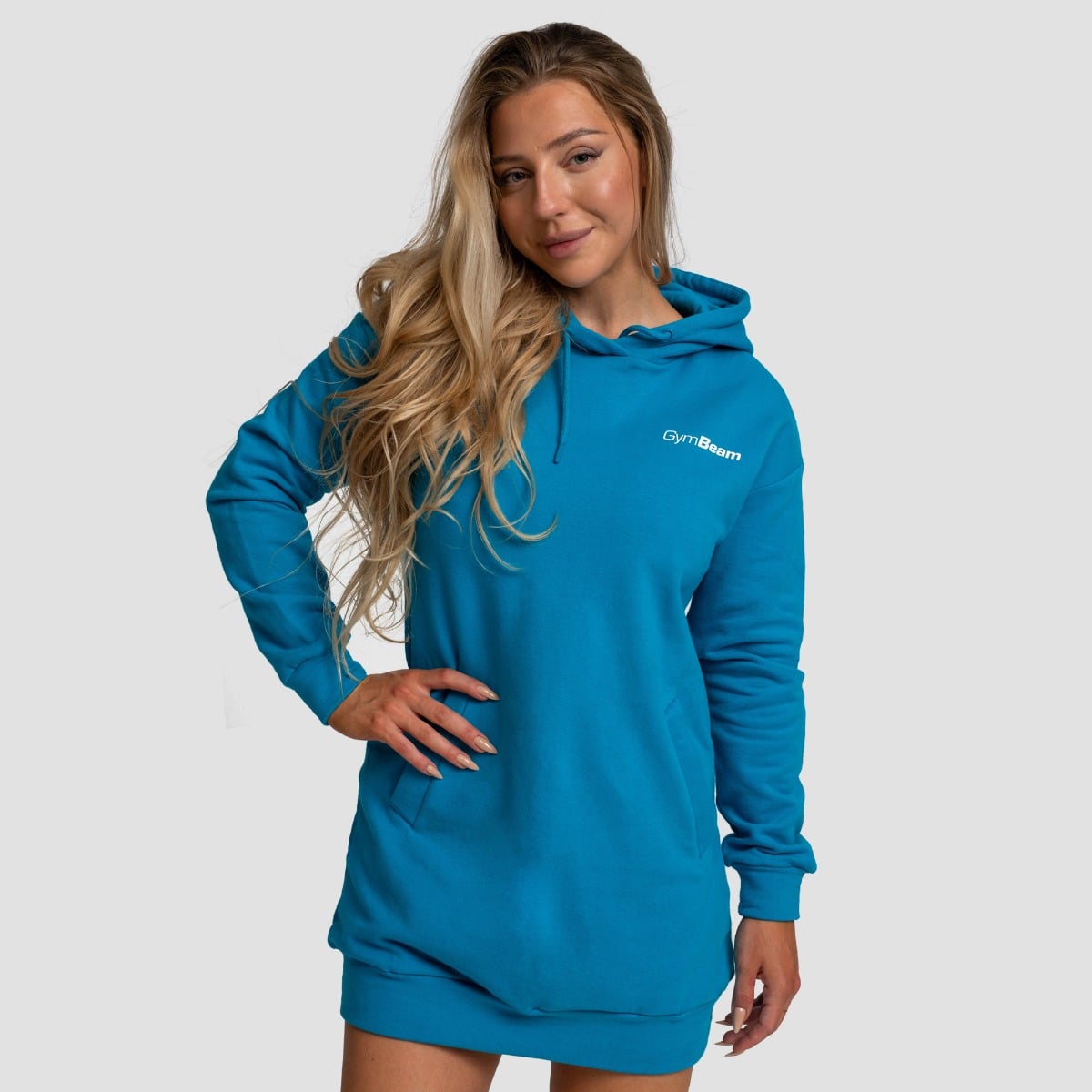 Γυναικείο Limitless Longline Hoodie Aquamarine - GymBeam