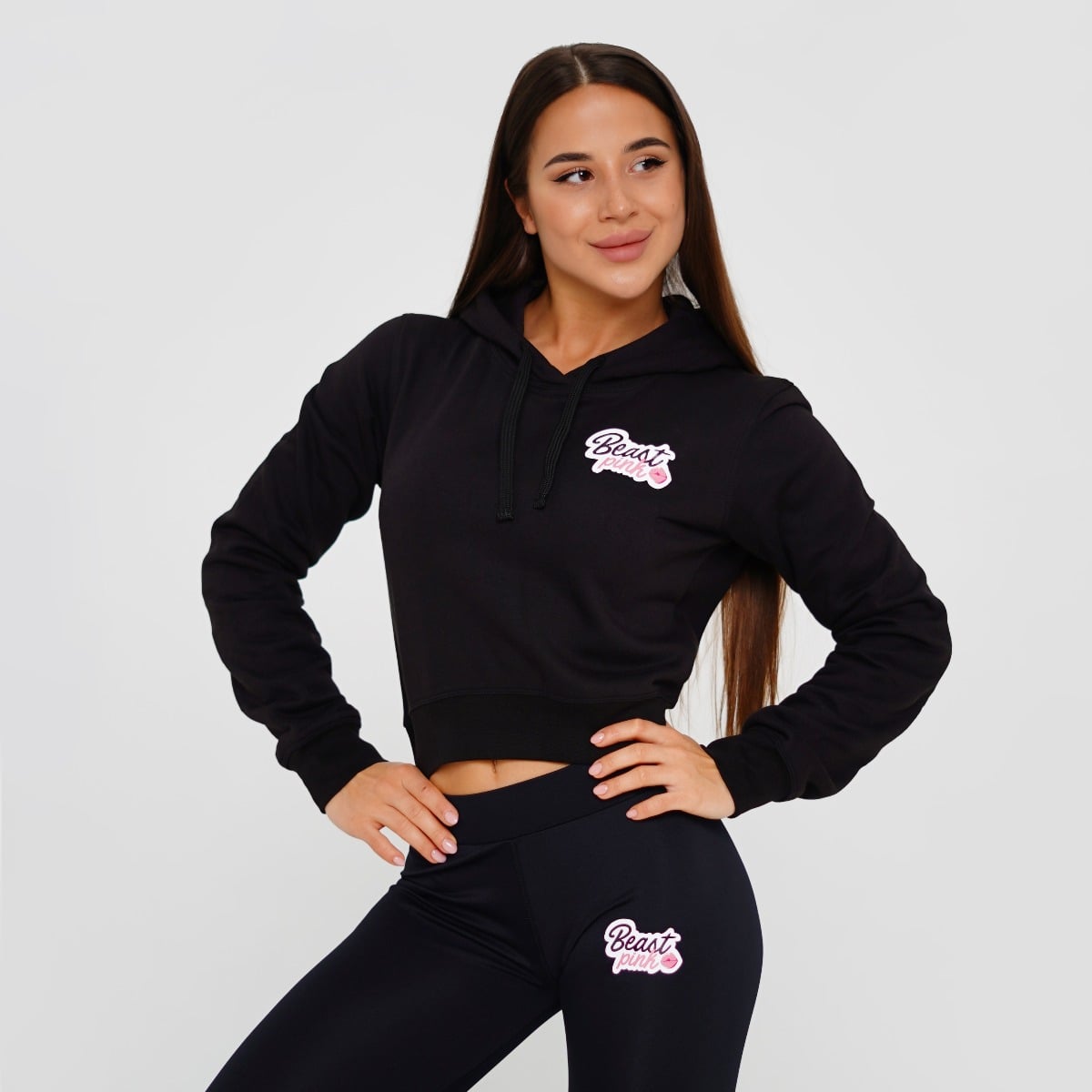 Γυναικείο Crop Hoodie Black – BeastPink