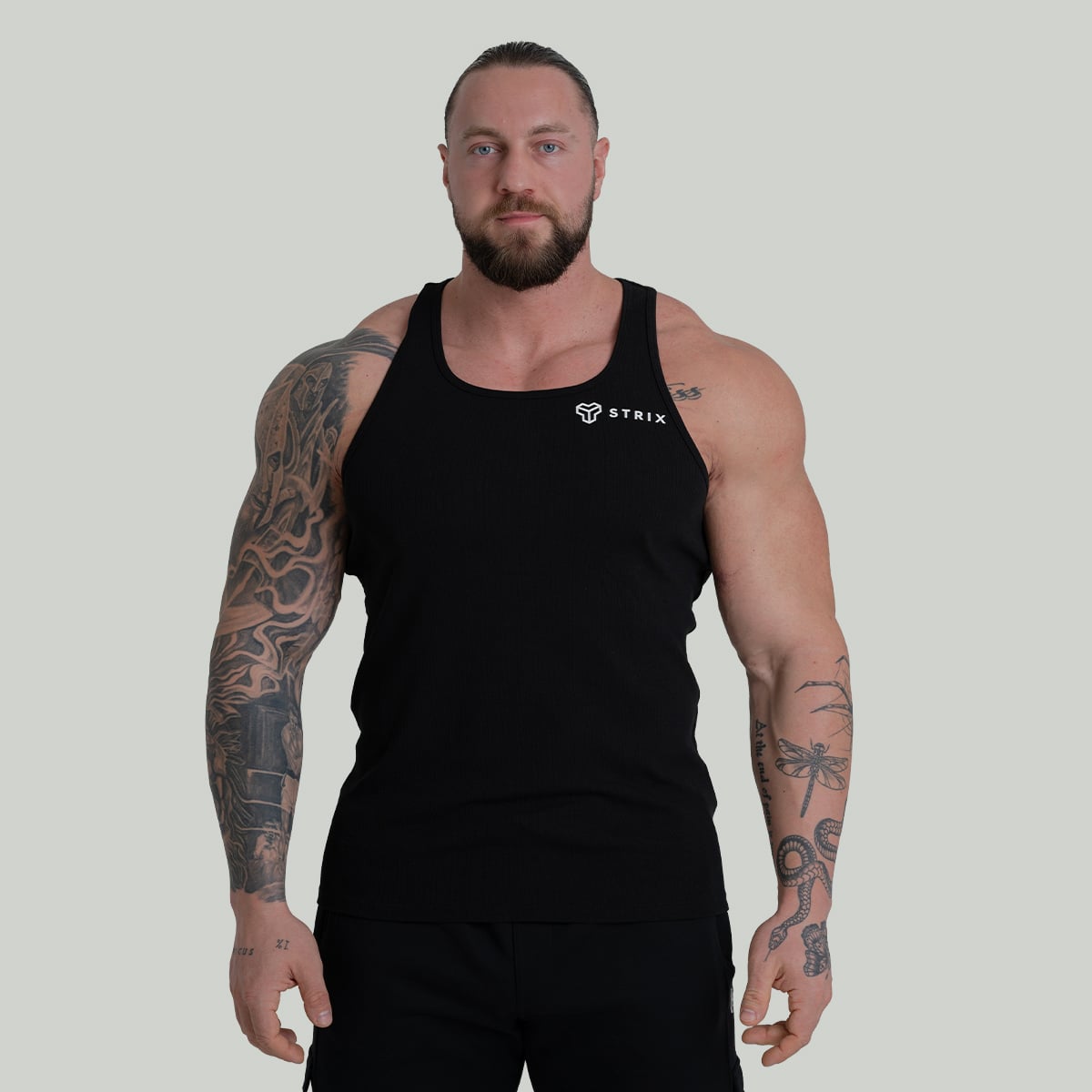 Ribbed Tank Top Black- STRIX