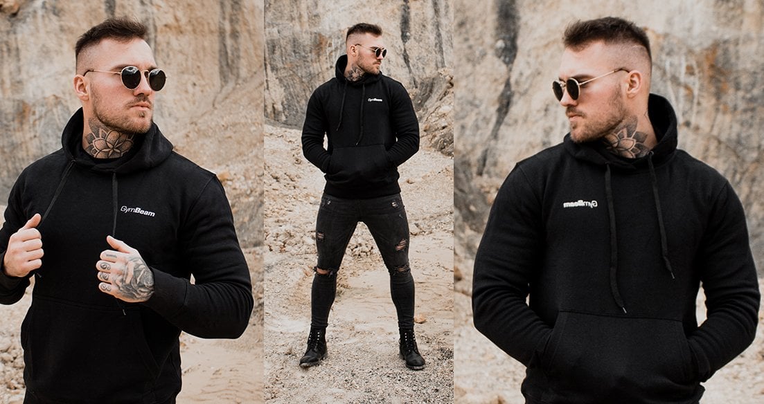 Ανδρικό Φούτερ Athlete Black White - GymBeam