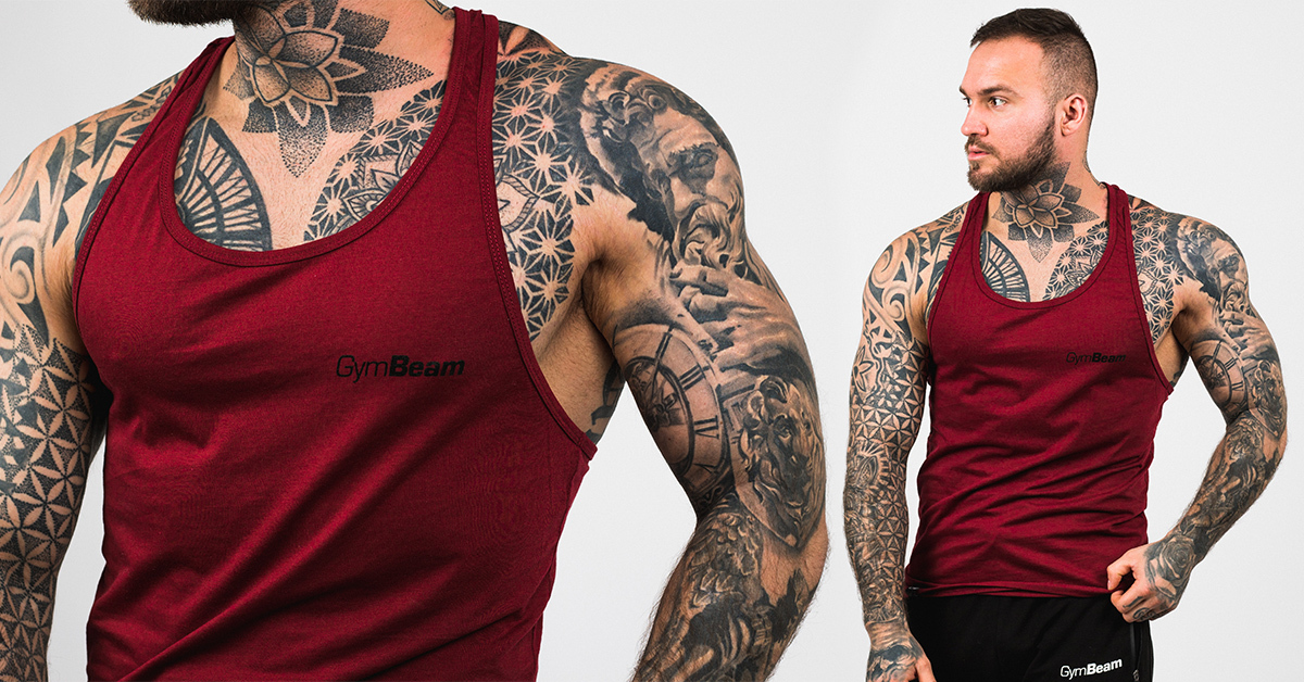 Ανδρικά Stringer Tank Top Burgundy - GymBeam
