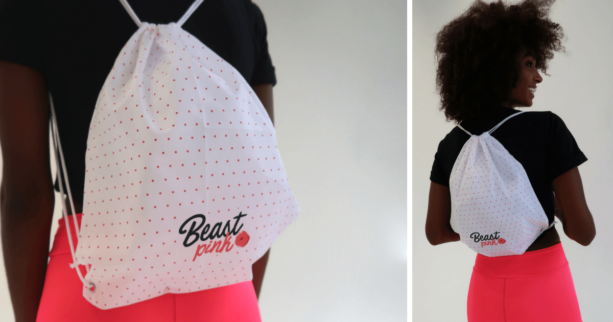 String Bag White - BeastPink